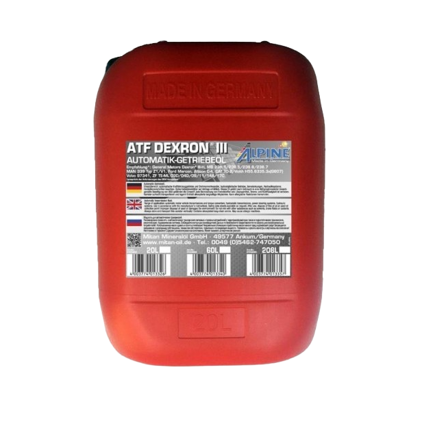 Трансмиссионное масло ALPINE ATF Dexron III, 20л